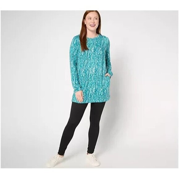 Stan Herman Sweater Knit Tunic & Legging Lounge Set Jade Medium A652744 - Picture 1 of 1